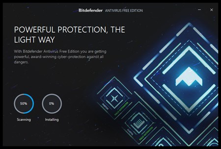 Bitdefender Antivirus Free Editionのインストール画面