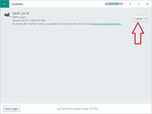 Kaspersky Software Updaterでソフトウェアを更新